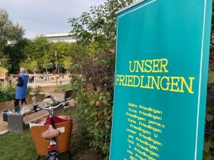 Stand und E-Bike mit der Aufschrift "Unser Friedlingen"